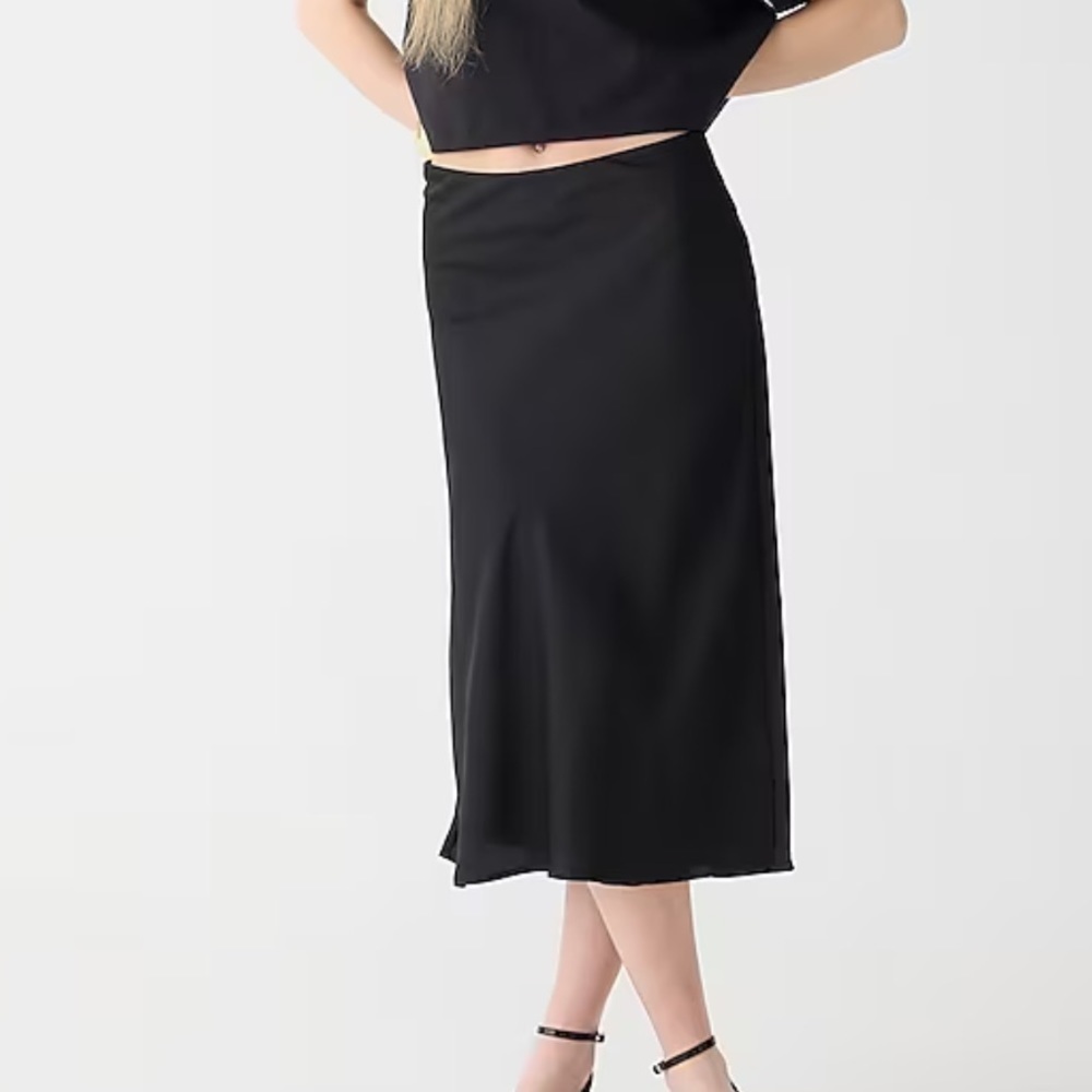 J crew gwyneth slip skirt black